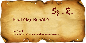 Szalóky Renátó névjegykártya