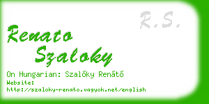 renato szaloky business card