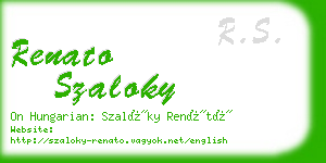 renato szaloky business card